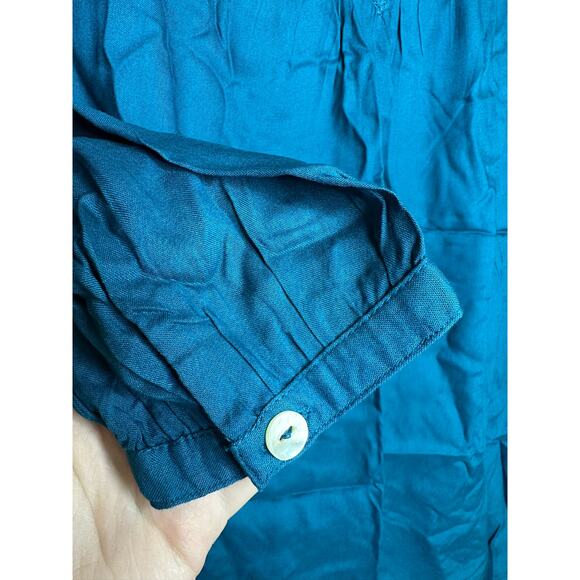 Soft Surroundings Blue Turquoise Long Sleeve 'Lithonia' Tunic Blouse Size XS - Picture 4 of 6